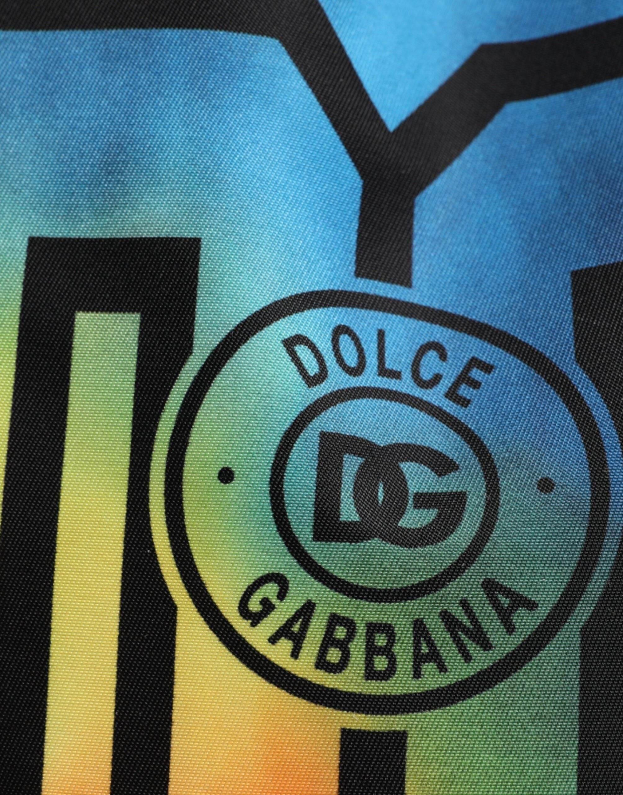Dolce & Gabbana Multicolor Tie Dye Nylon Logo Print Kids Backpack Bag - Hilstor