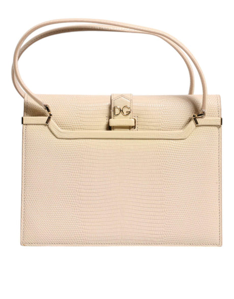 Dolce & Gabbana Beige Leather Ingrid Top Handle Shoulder Bag - Hilstor