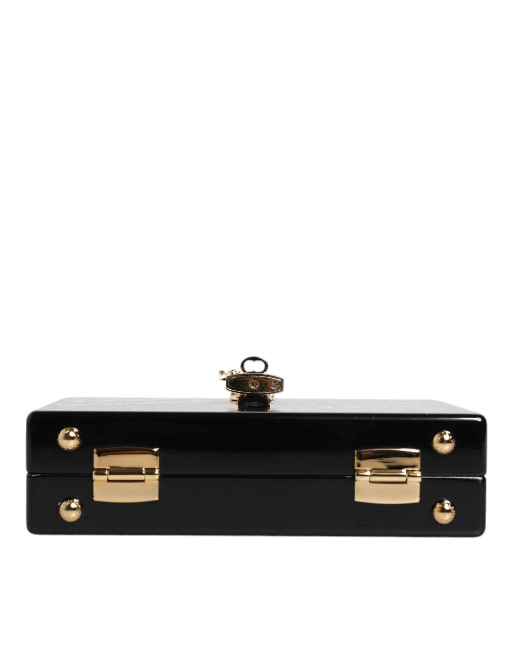 Dolce & Gabbana Black Graffiti Print Clutch Crossbody Bag - Hilstor