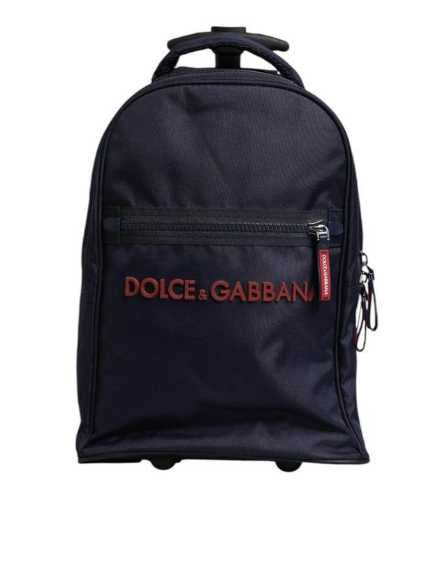 Dolce & Gabbana Blue Red Polyester Kids Back Pack Wheel Suitcase Bag - Hilstor