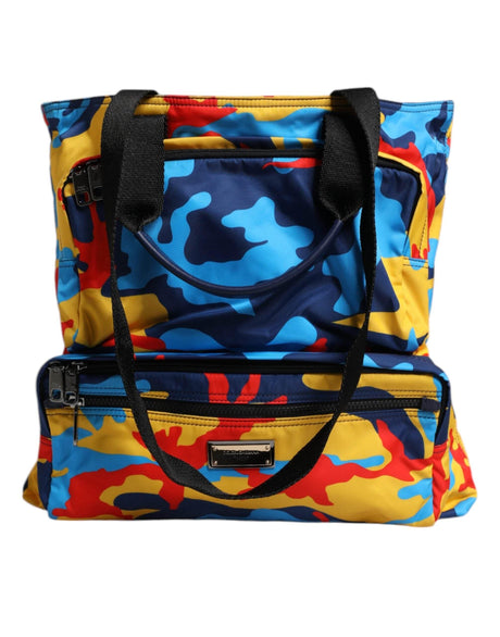 Dolce & Gabbana Multicolor Camouflage Nylon Shopping Tote Bag - Hilstor