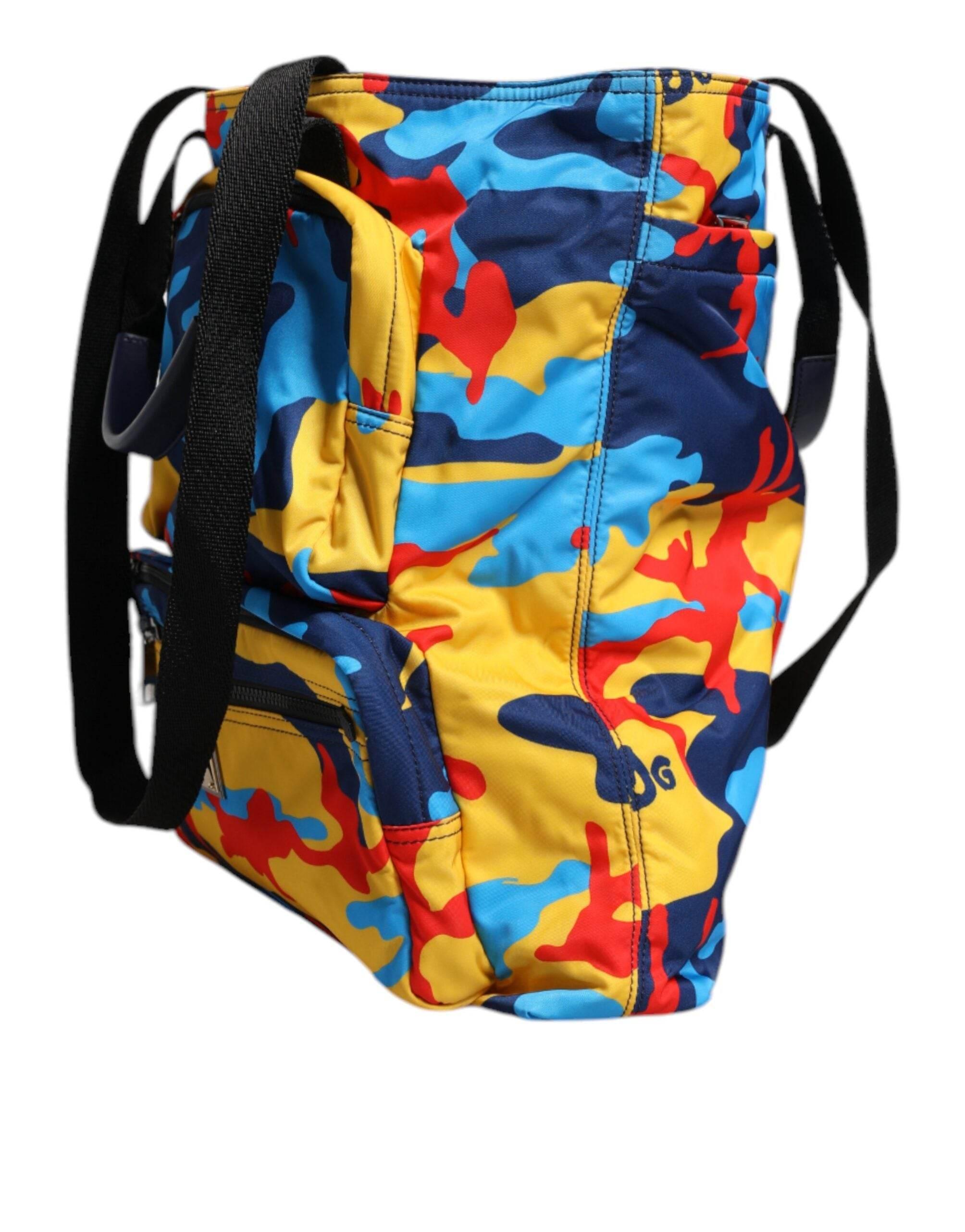 Dolce & Gabbana Multicolor Camouflage Nylon Shopping Tote Bag - Hilstor