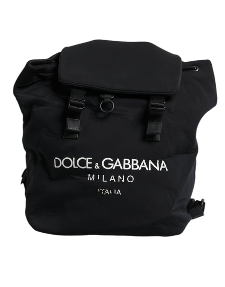 Dolce & Gabbana Black Neoprene Nylon DG Logo School Backpack Bag - Hilstor