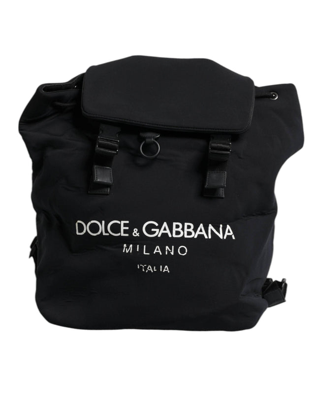 Dolce & Gabbana Black Neoprene Nylon DG Logo School Backpack Bag - Hilstor