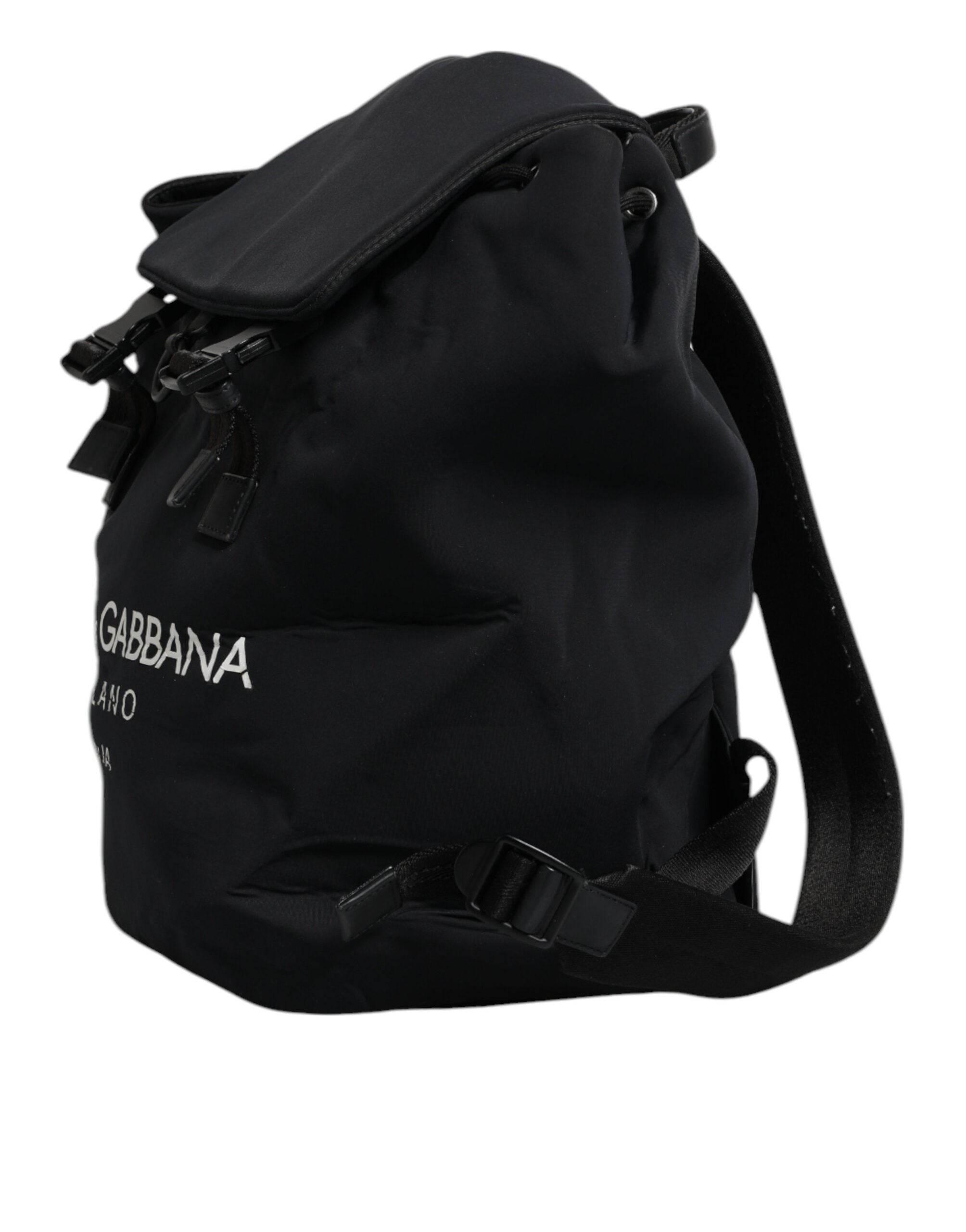 Dolce & Gabbana Black Neoprene Nylon DG Logo School Backpack Bag - Hilstor