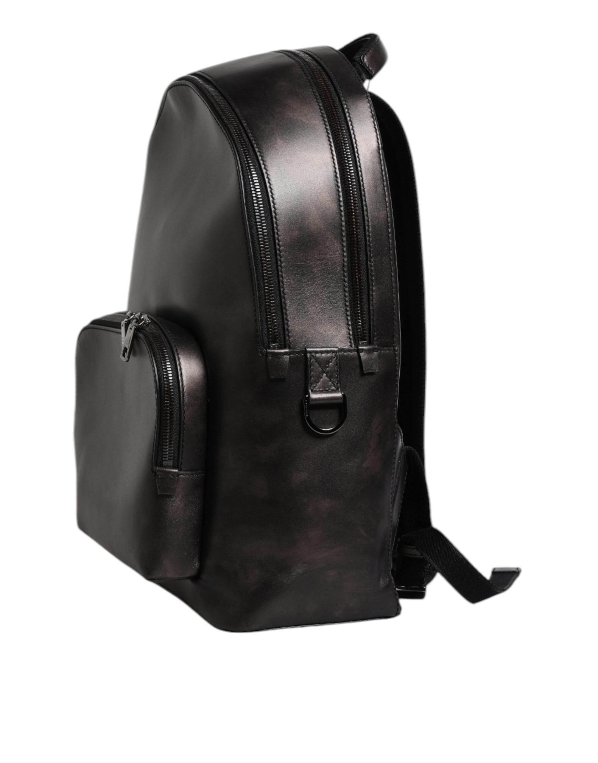 Dolce & Gabbana Bronze Leather School Travel Backpack Bag - Hilstor