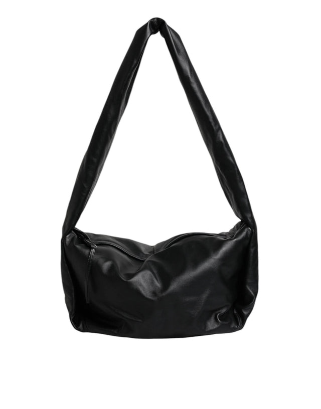 Dolce & Gabbana Black Leather Logo Plaque Shoulder Bag - Hilstor