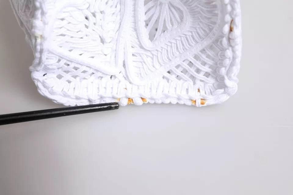 Dolce & Gabbana White Cordonetto Lace Beatrice Shopping Tote Bag - Hilstor