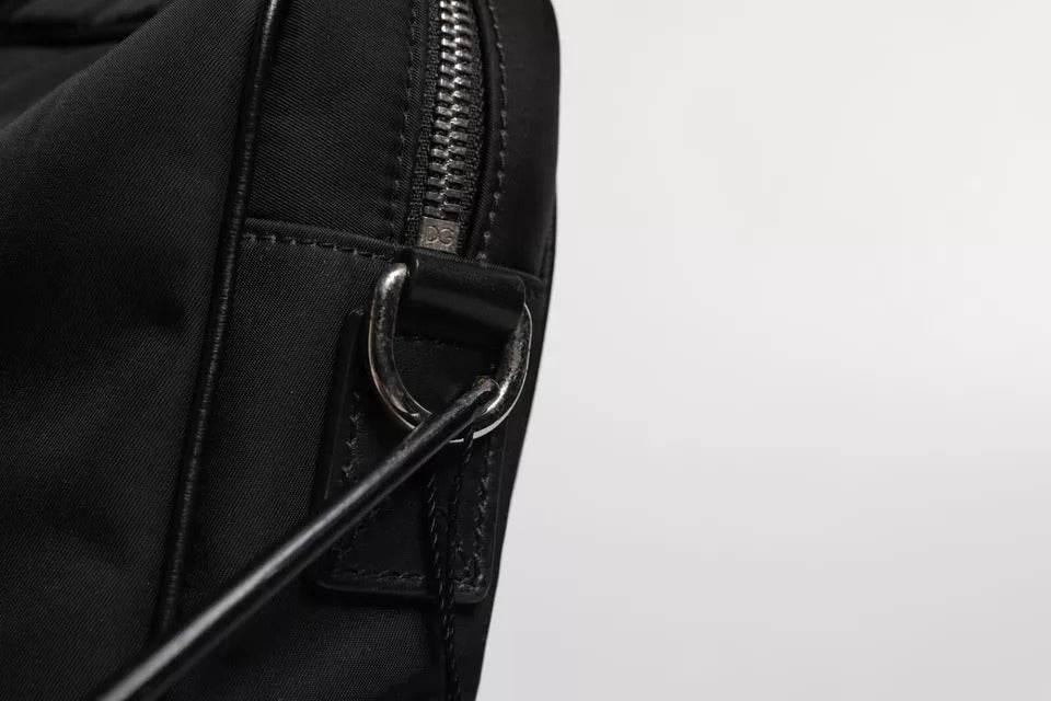 Dolce & Gabbana Black Logo Plaque Double Handle Messenger Bag - Hilstor