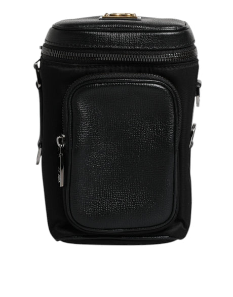 Dolce & Gabbana Black Leather Logo Purse Crossbody Camera Bag - Hilstor