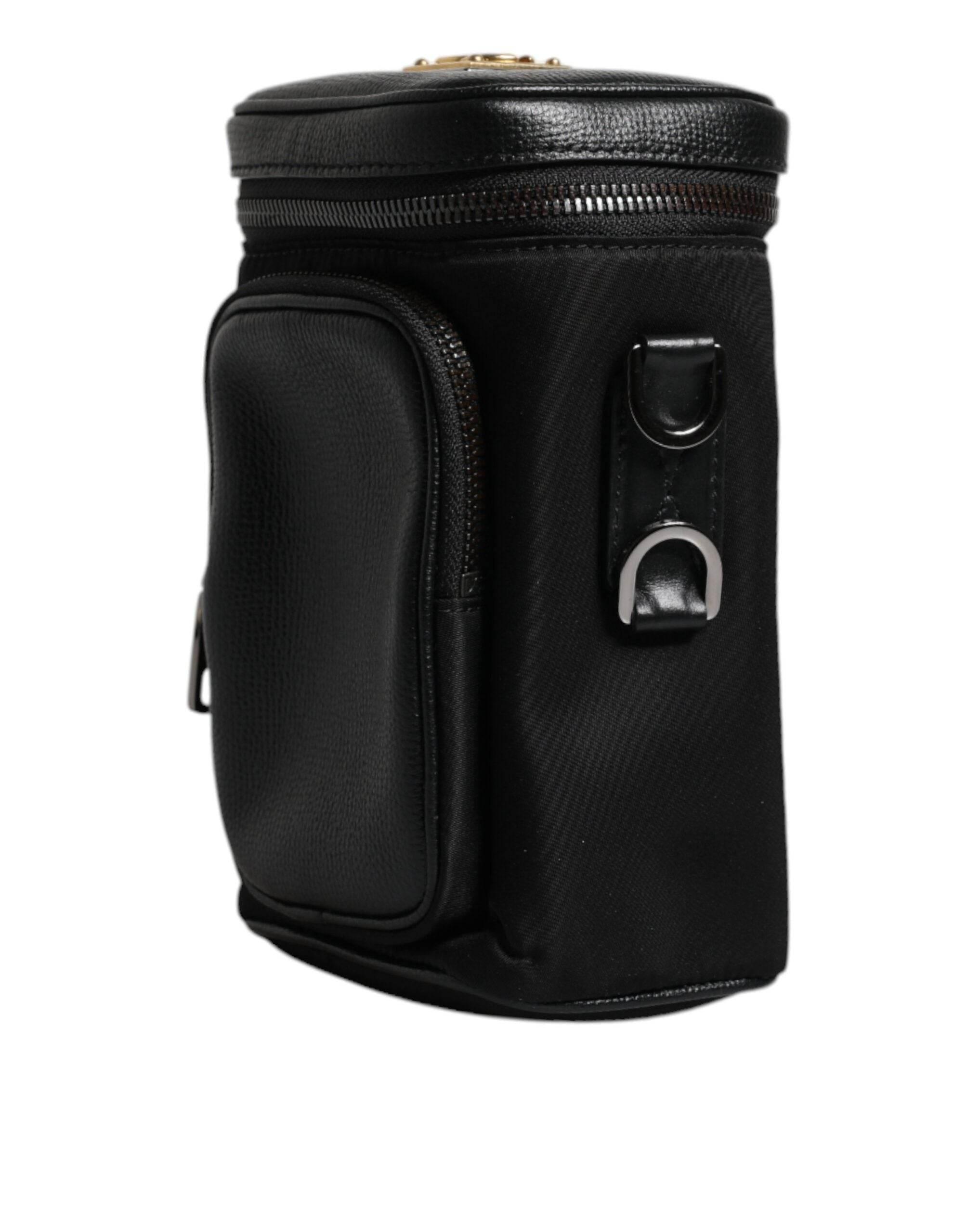 Dolce & Gabbana Black Leather Logo Purse Crossbody Camera Bag - Hilstor