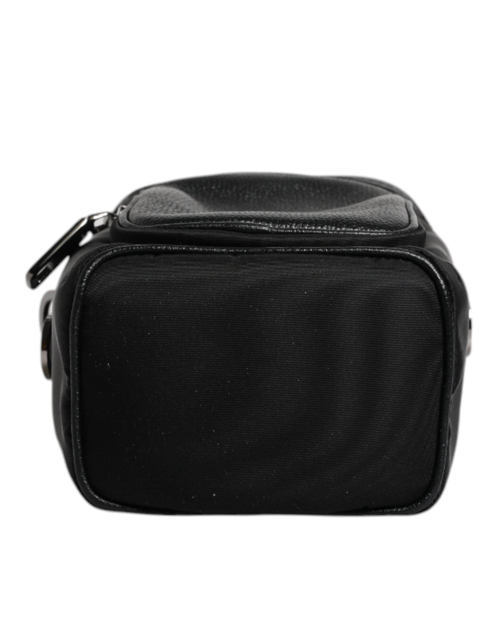 Dolce & Gabbana Black Leather Logo Purse Crossbody Camera Bag - Hilstor