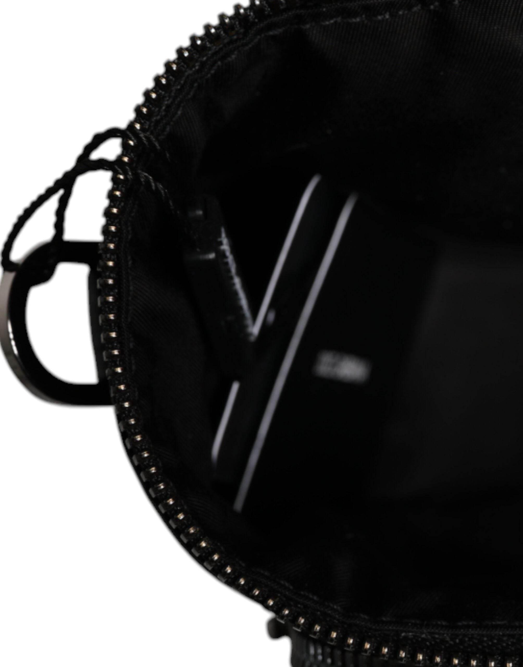 Dolce & Gabbana Black Leather Logo Purse Crossbody Camera Bag - Hilstor