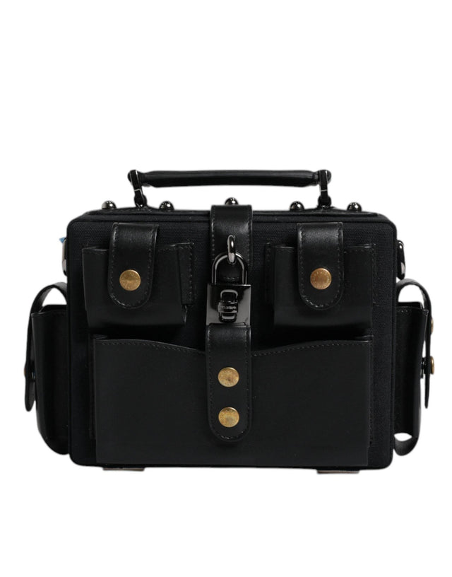 Dolce & Gabbana Black Leather Crossbody Top Handle Bag - Hilstor
