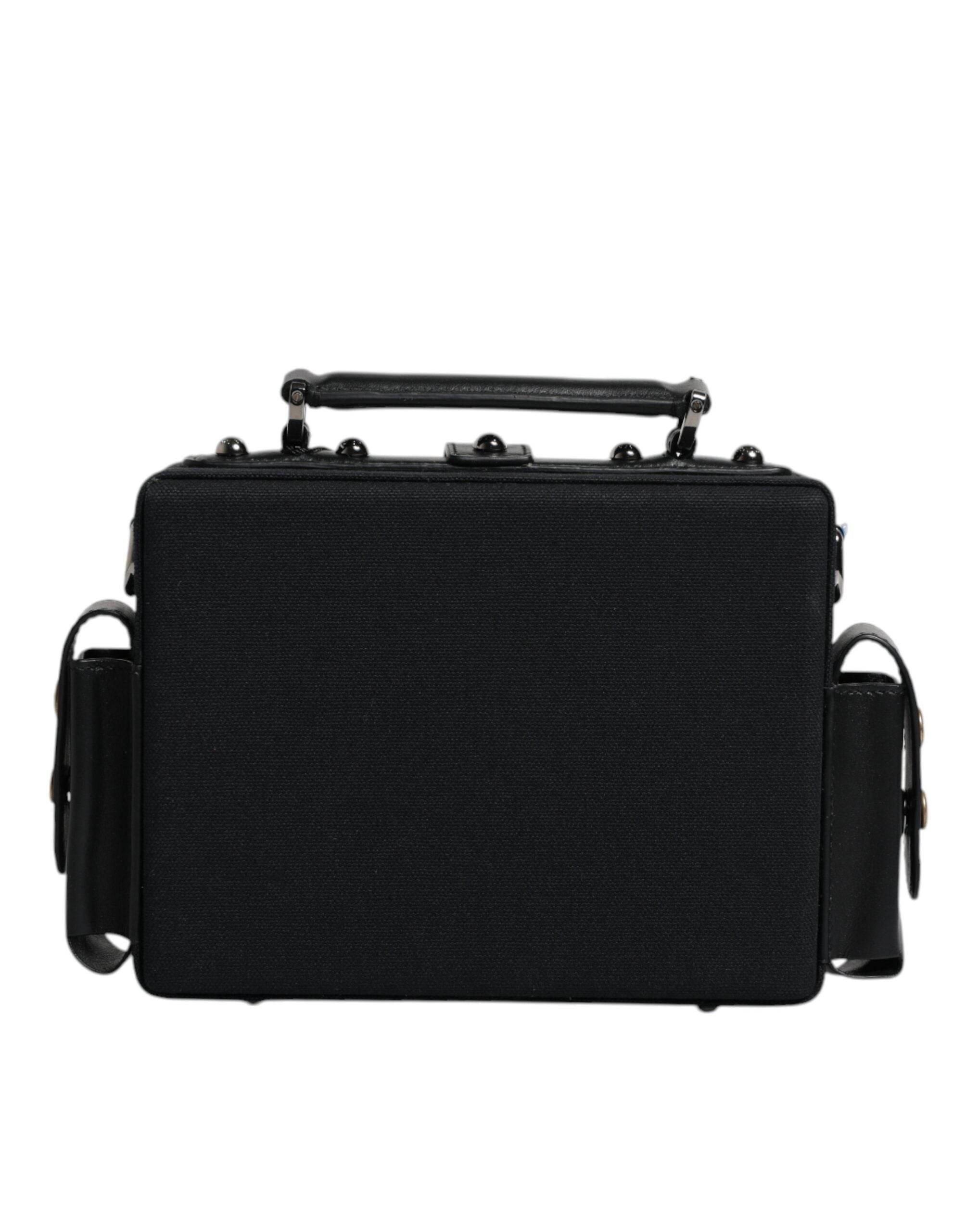 Dolce & Gabbana Black Leather Crossbody Top Handle Bag - Hilstor