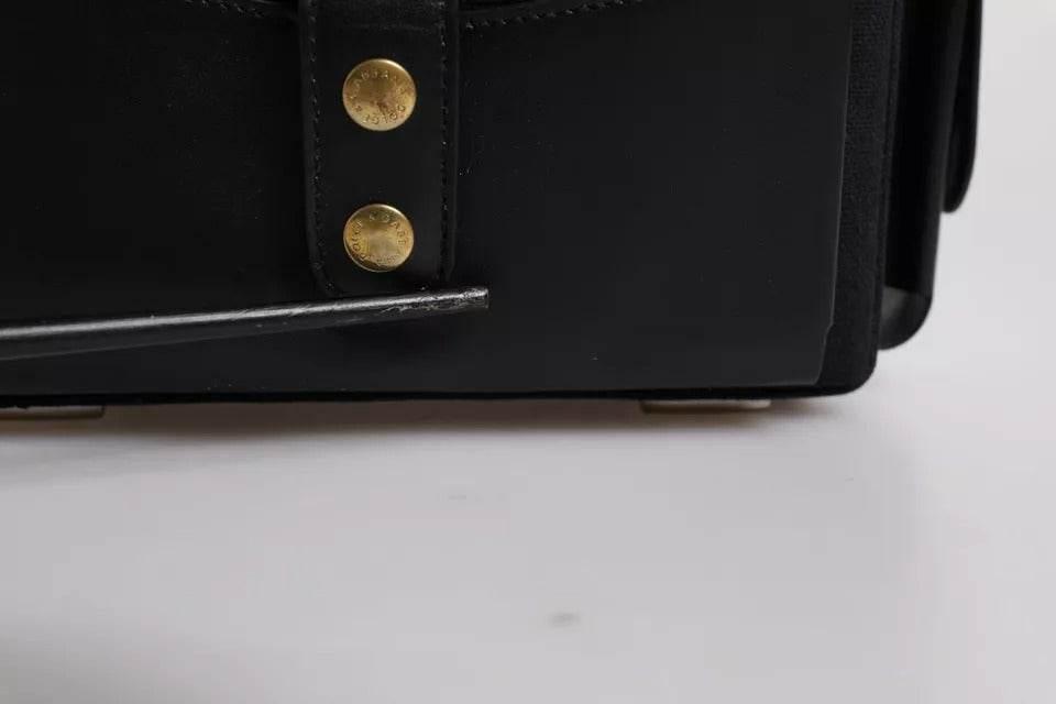 Dolce & Gabbana Black Leather Crossbody Top Handle Bag - Hilstor