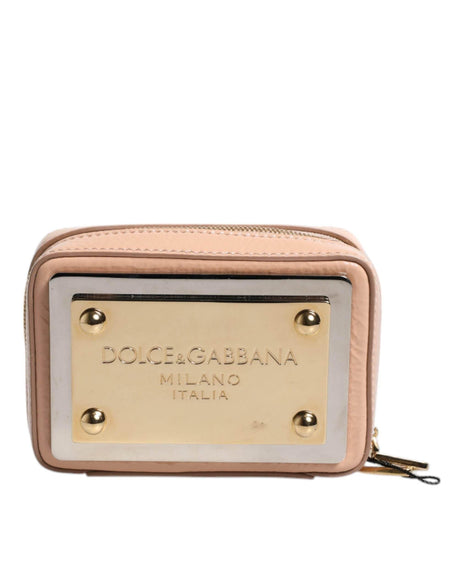 Dolce & Gabbana Nude Leather Logo Plaque Crossbody Bag - Hilstor