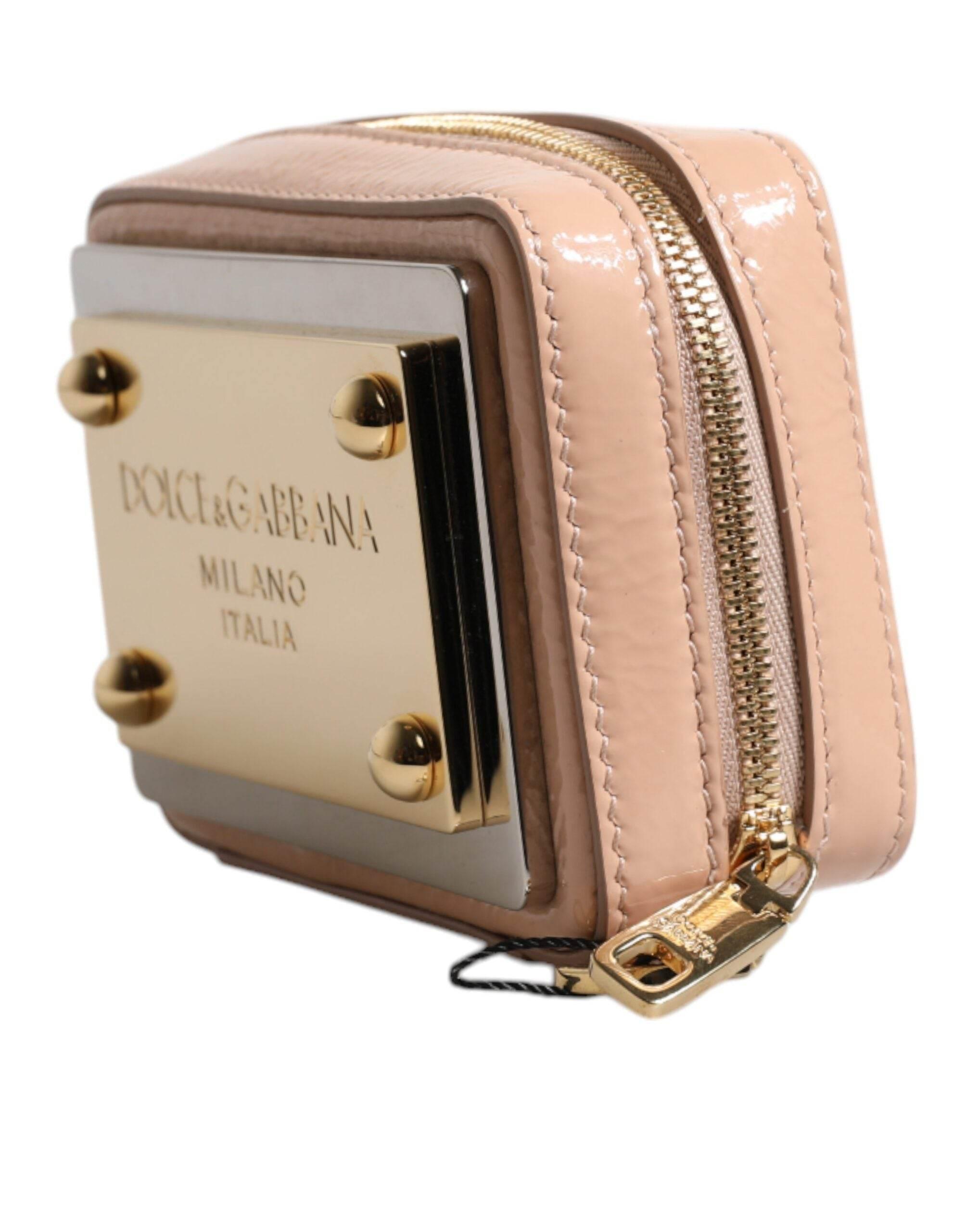 Dolce & Gabbana Nude Leather Logo Plaque Crossbody Bag - Hilstor