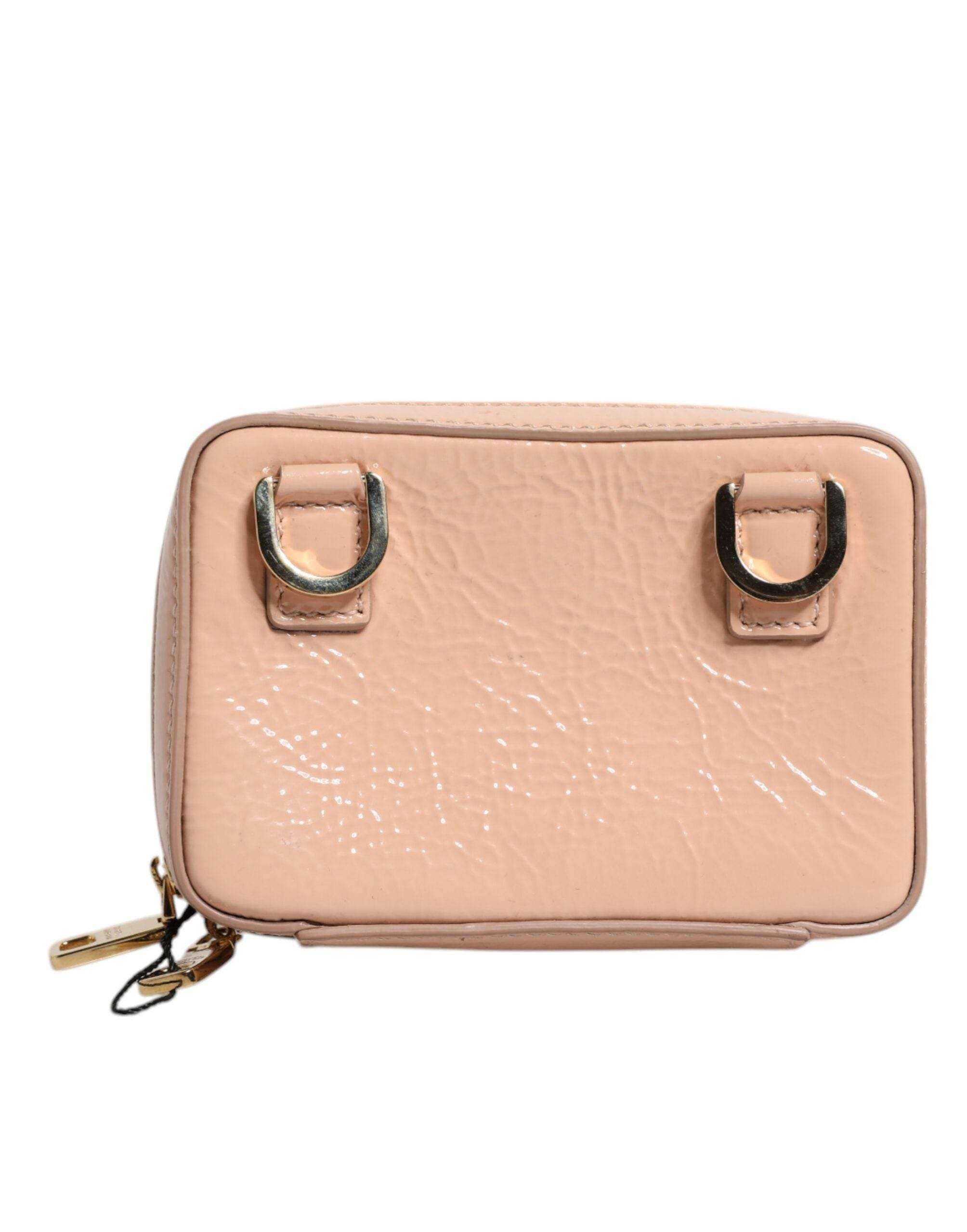 Dolce & Gabbana Nude Leather Logo Plaque Crossbody Bag - Hilstor