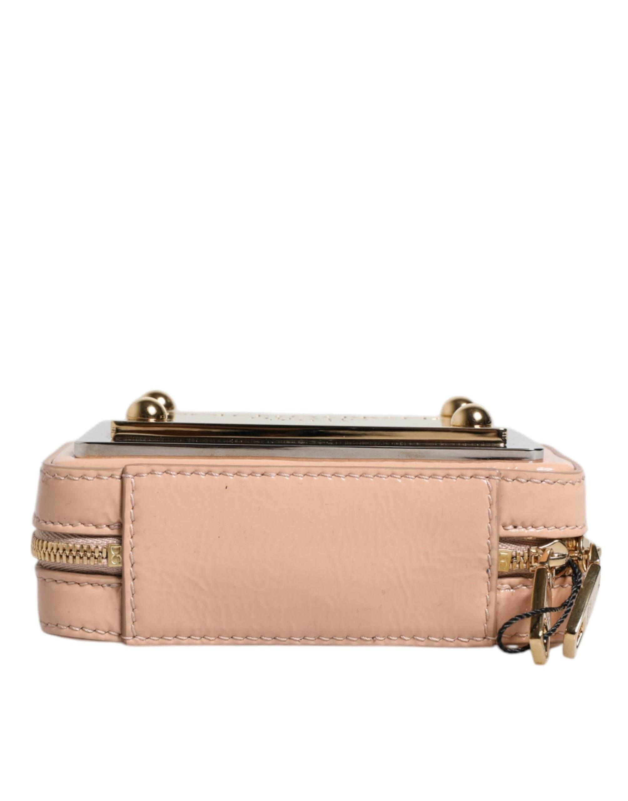 Dolce & Gabbana Nude Leather Logo Plaque Crossbody Bag - Hilstor