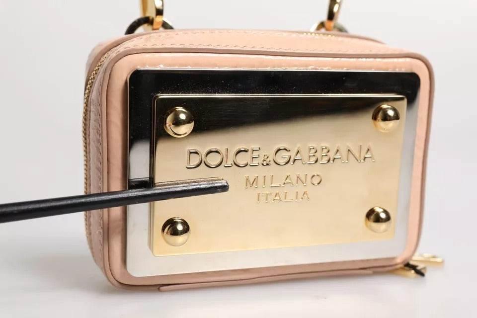 Dolce & Gabbana Nude Leather Logo Plaque Crossbody Bag - Hilstor