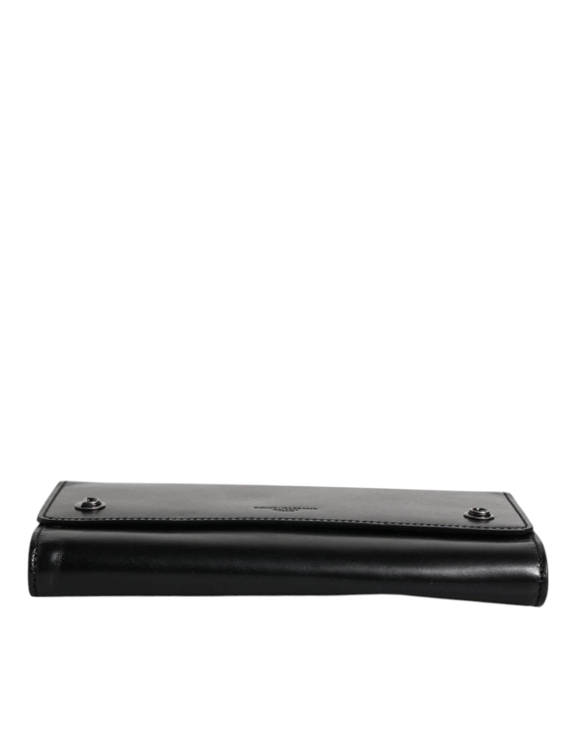 Dolce & Gabbana Black Leather Logo Embossed Crossbody Bag - Hilstor