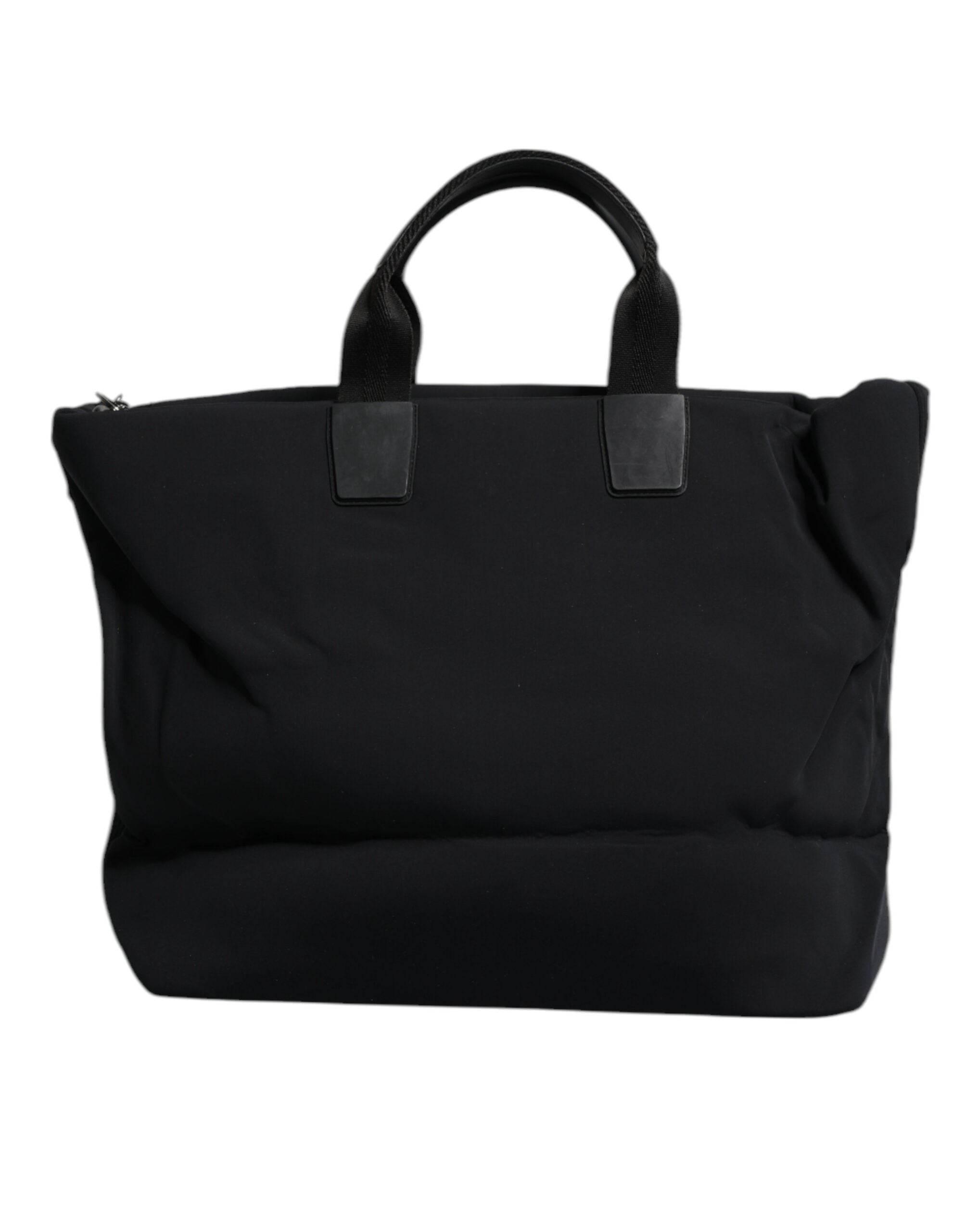 Dolce & Gabbana Black Canvas DG Logo Women Shopping Hand Tote Bag - Hilstor