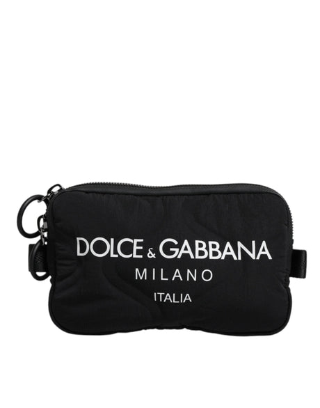 Dolce & Gabbana Black Nylon Logo Purse Crossbody Sling Bag - Hilstor