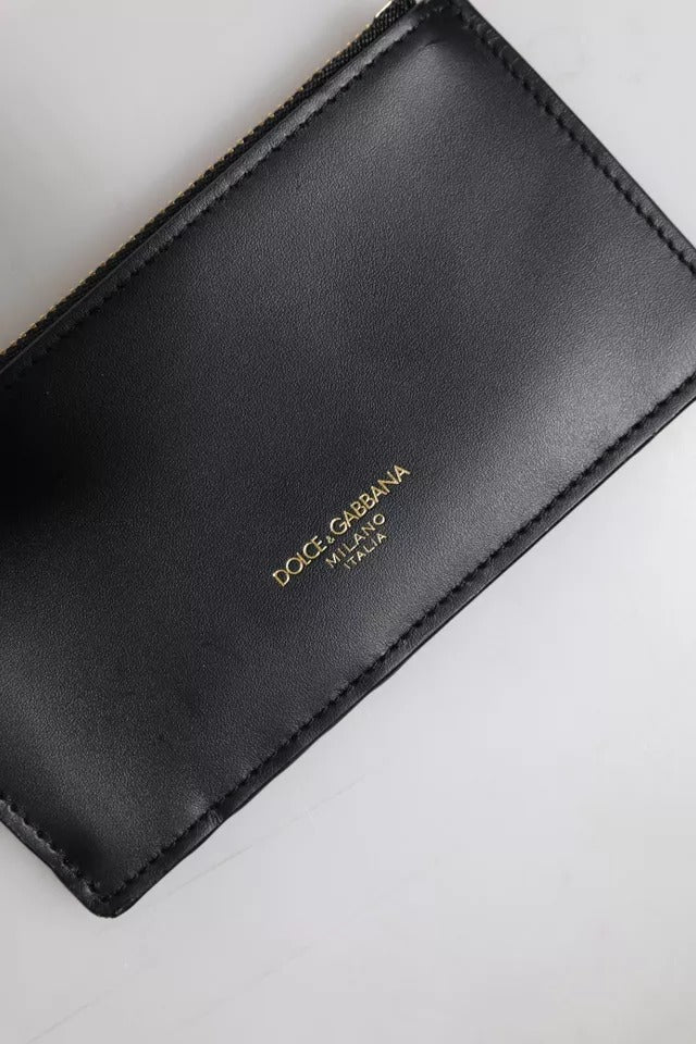 Dolce &amp; Gabbana sort kalveskind læder DG Logo kortholder tegnebog