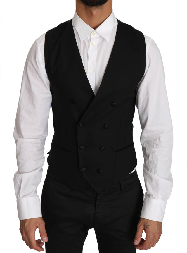 Dolce & Gabbana Sleek Double Breasted Slim Fit Wool Vest - Hilstor