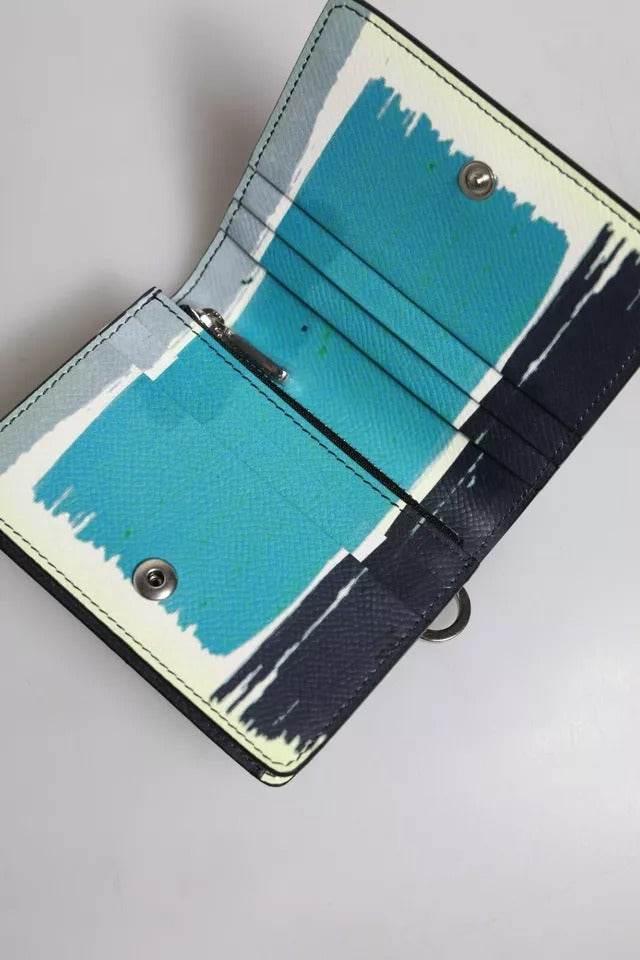 Dolce & Gabbana Multicolor Leather DG Logo Bifold Card Holder Wallet - Hilstor