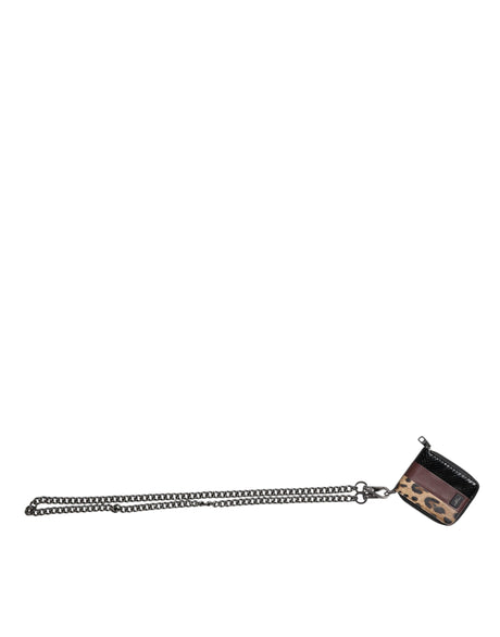 Dolce &amp; Gabbana Multicolor Leopard Leather DG Bifold Card Holder tegnebog
