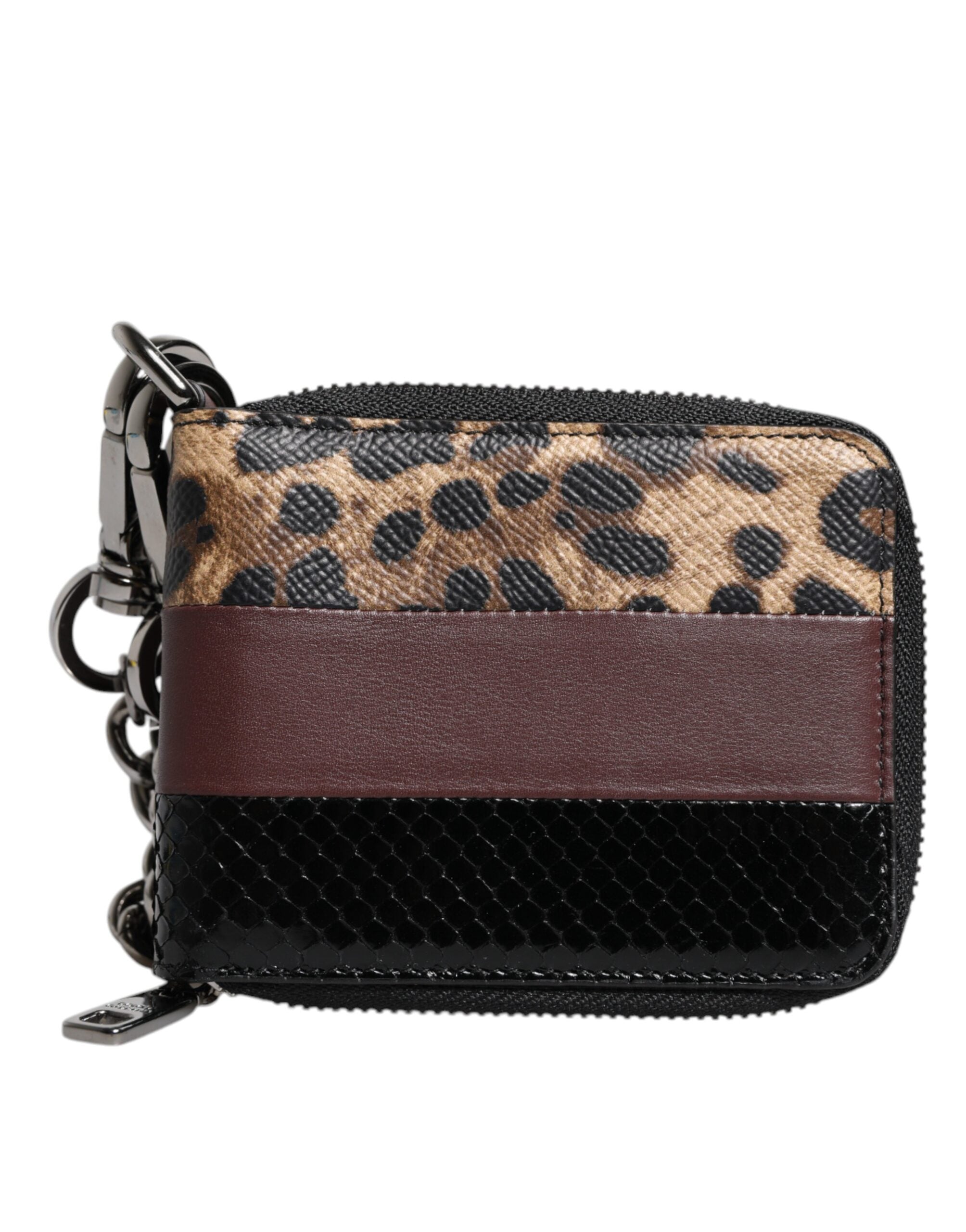 Dolce &amp; Gabbana Multicolor Leopard Leather DG Bifold Card Holder tegnebog
