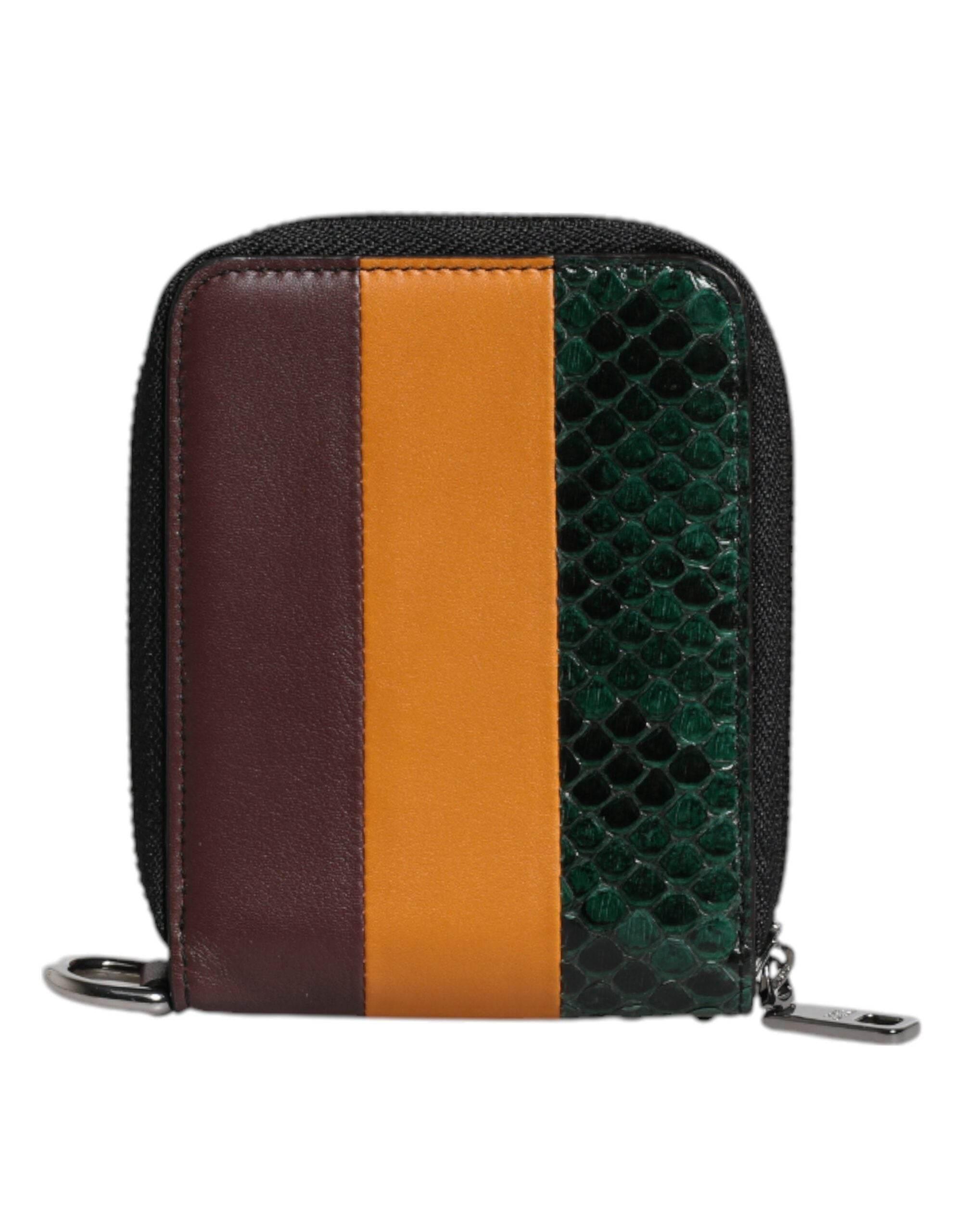 Dolce & Gabbana Multicolor Exotic Leather DG Bifold Card Holder Wallet - Hilstor