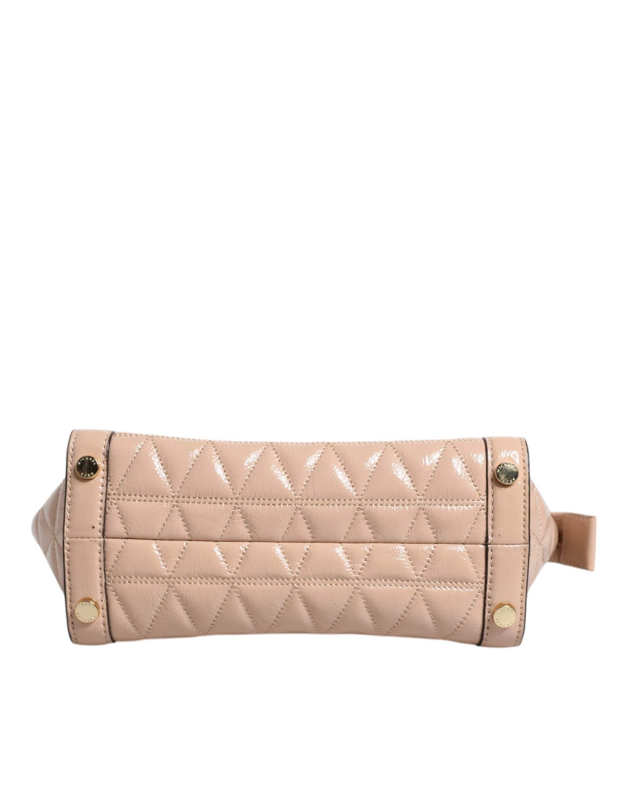 Michael Kors Peach Quilted Leather Logo Crossbody VIVIANNE Messenger Bag - Hilstor