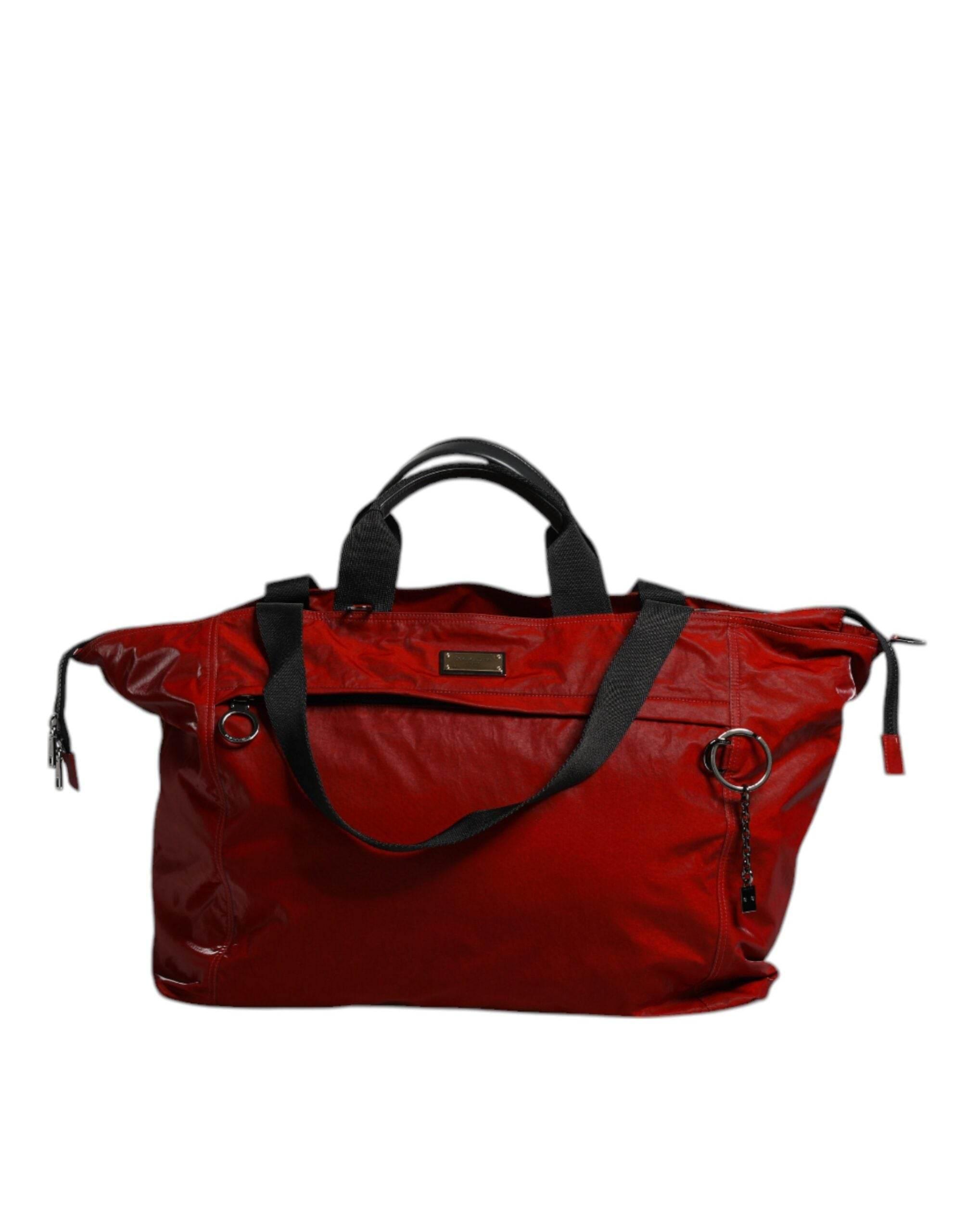 Dolce & Gabbana Red Nylon Calfskin Hand Shoulder Duffel Bag - Hilstor