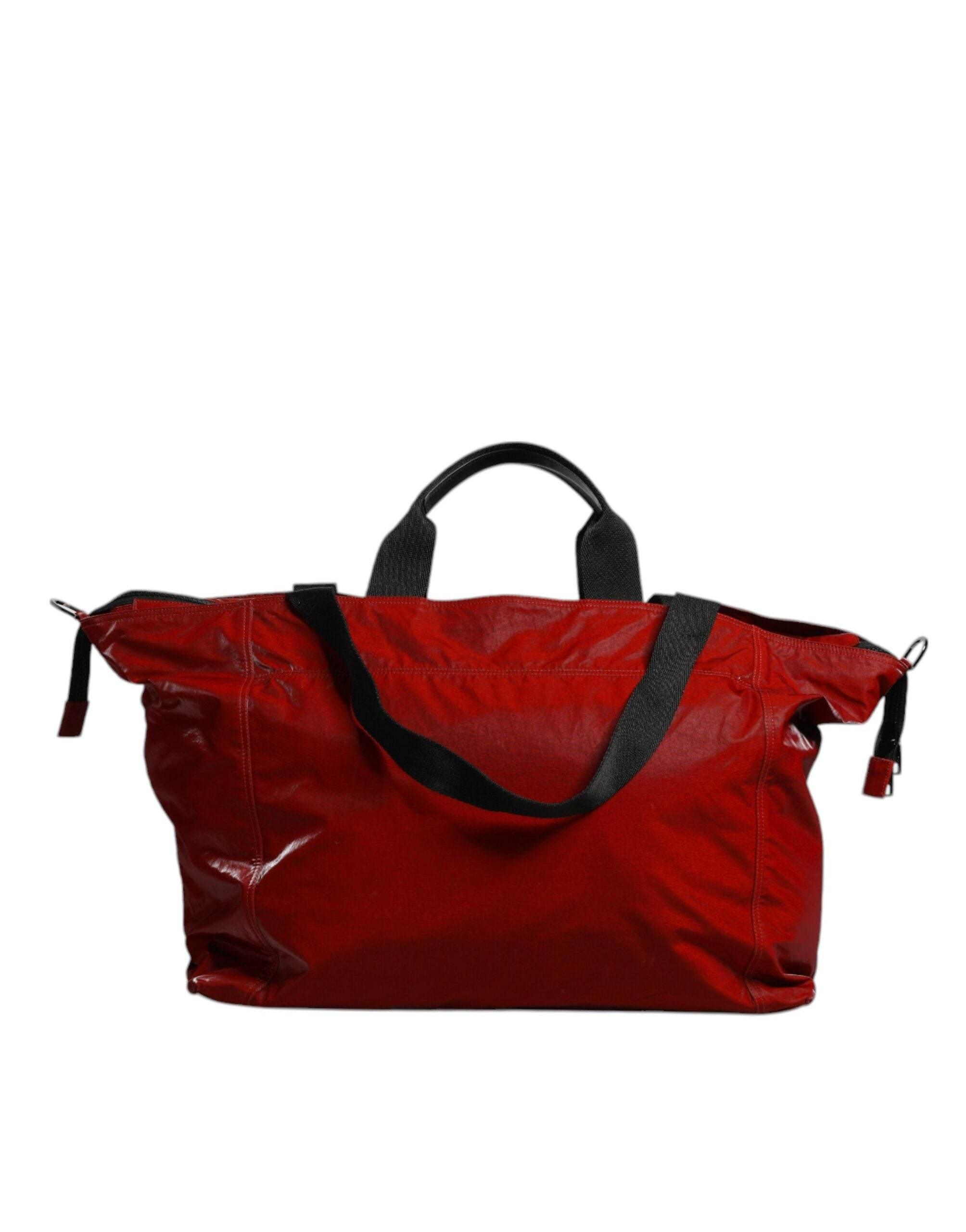 Dolce & Gabbana Red Nylon Calfskin Hand Shoulder Duffel Bag - Hilstor