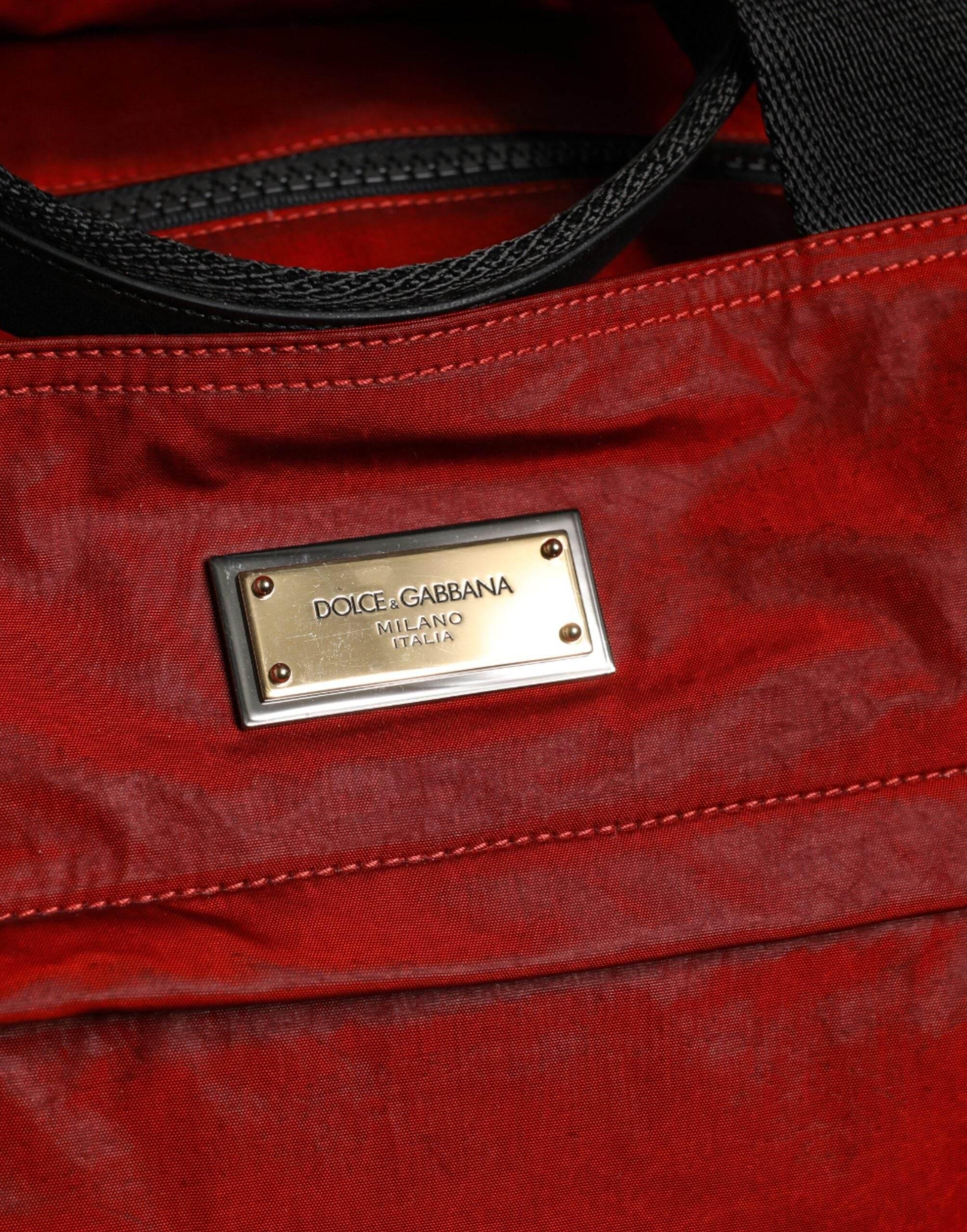 Dolce & Gabbana Red Nylon Calfskin Hand Shoulder Duffel Bag - Hilstor