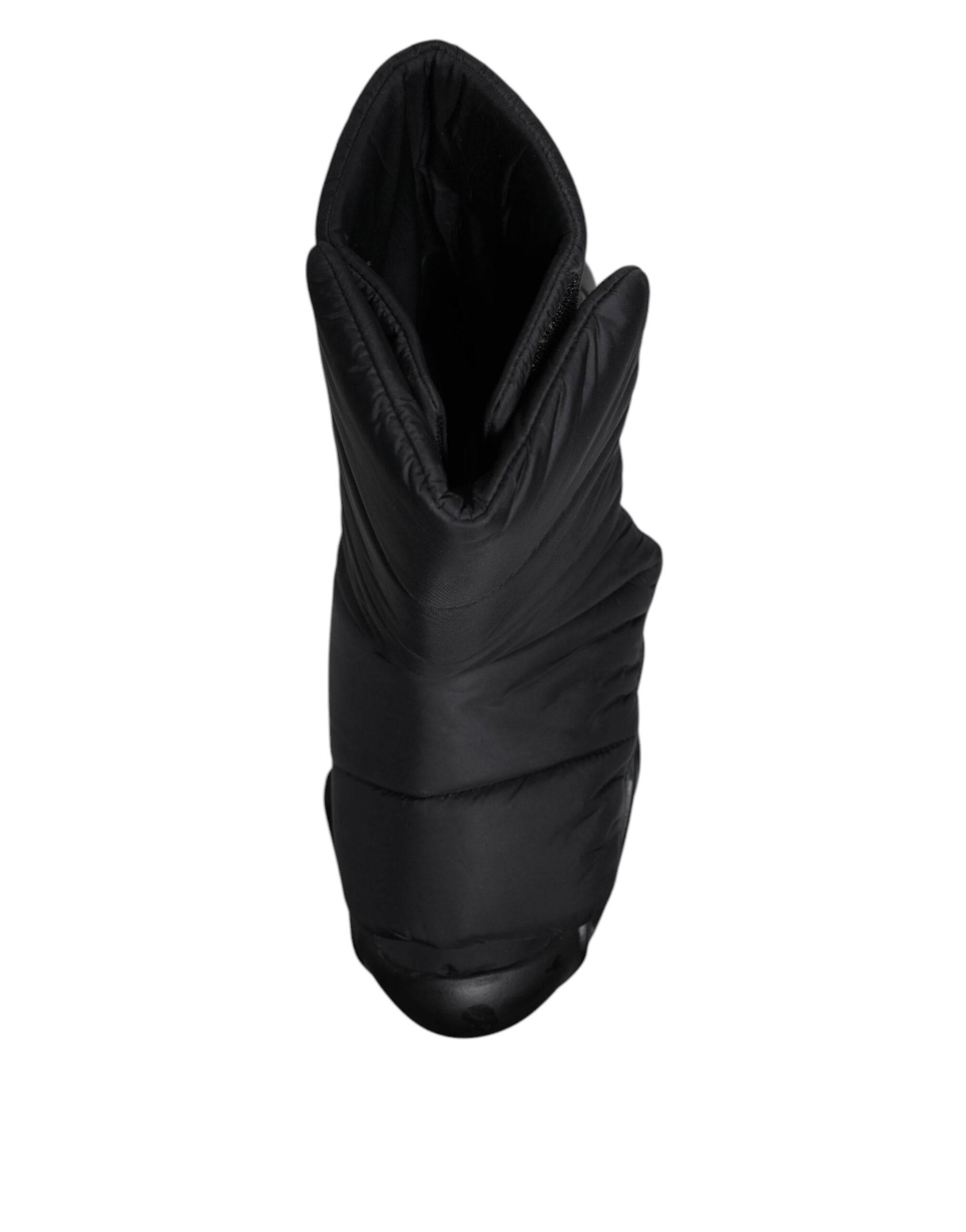 Dolce & Gabbana Black Slip On Wave Quilted Sneakers Shoes - Hilstor