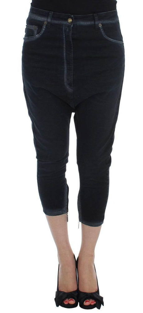 Cavalli Blue Cotton Stretch Baggy Relax Jeans - Hilstor
