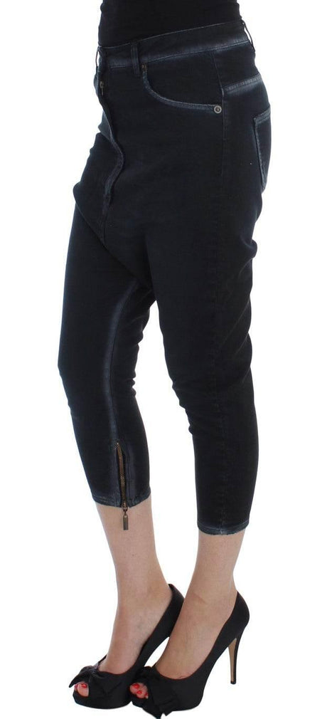 Cavalli Blue Cotton Stretch Baggy Relax Jeans - Hilstor