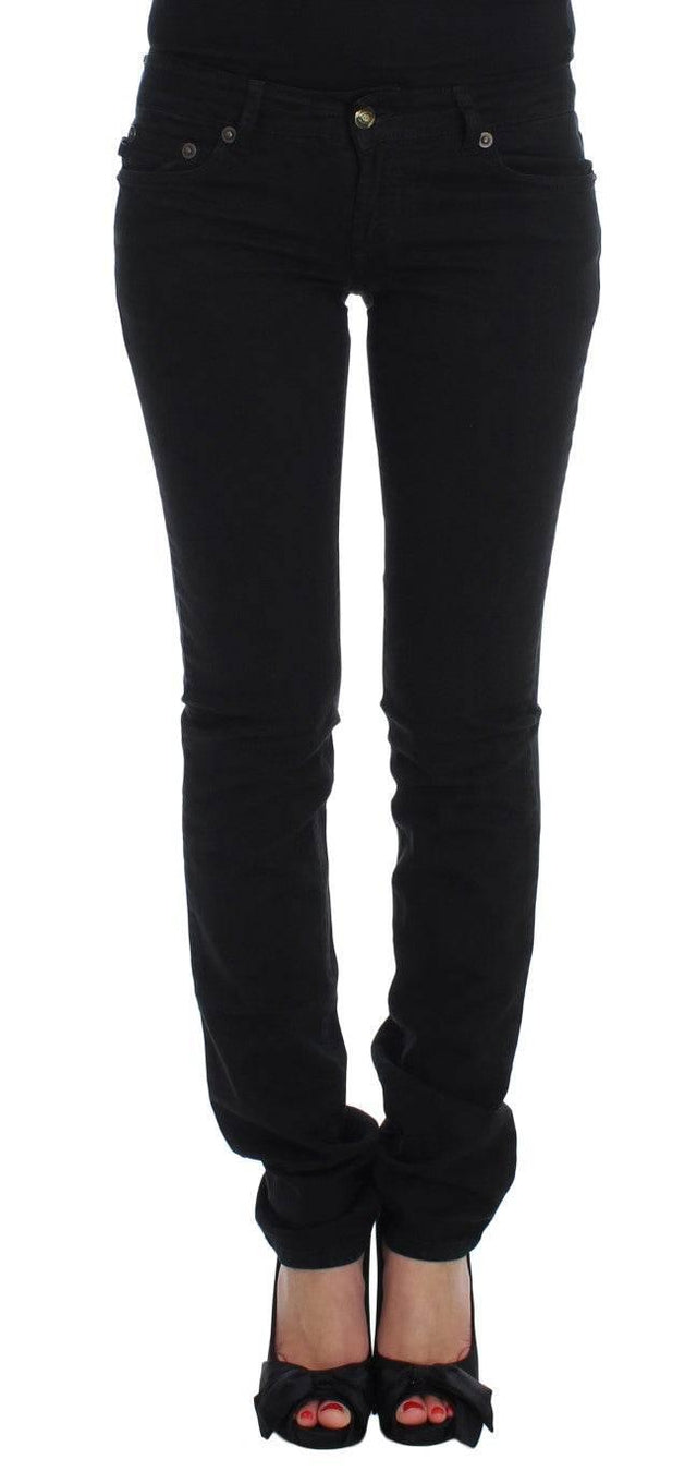 Cavalli Black Cotton Stretch Slim Skinny Fit Jeans - Hilstor