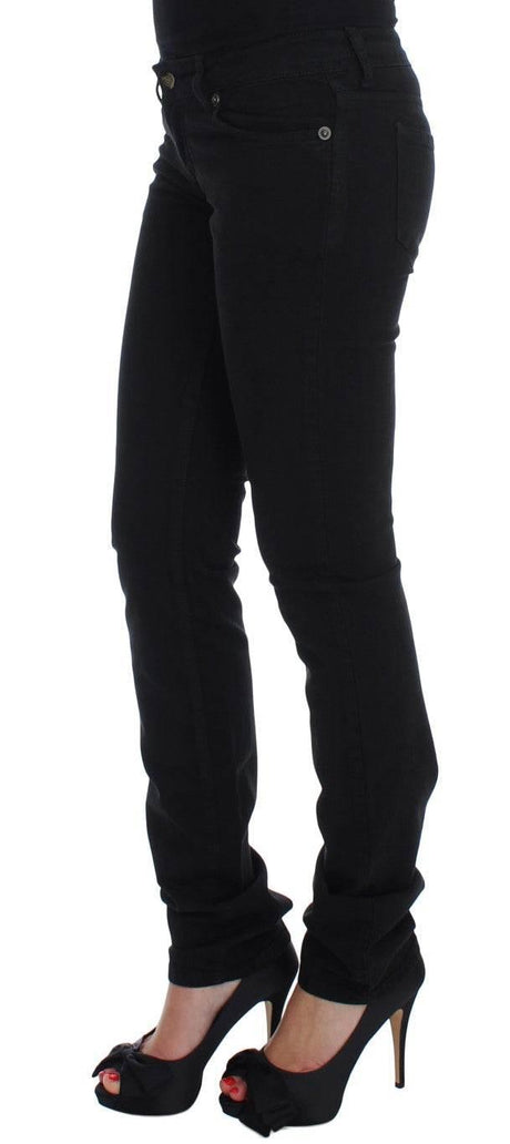 Cavalli Black Cotton Stretch Slim Skinny Fit Jeans - Hilstor