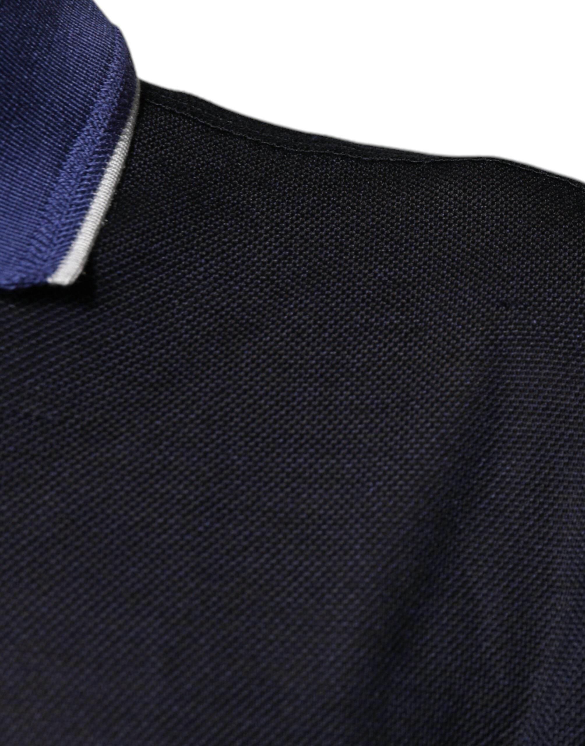 Dolce & Gabbana Blue Silk Collared Short Sleeves Polo T-shirt - Hilstor