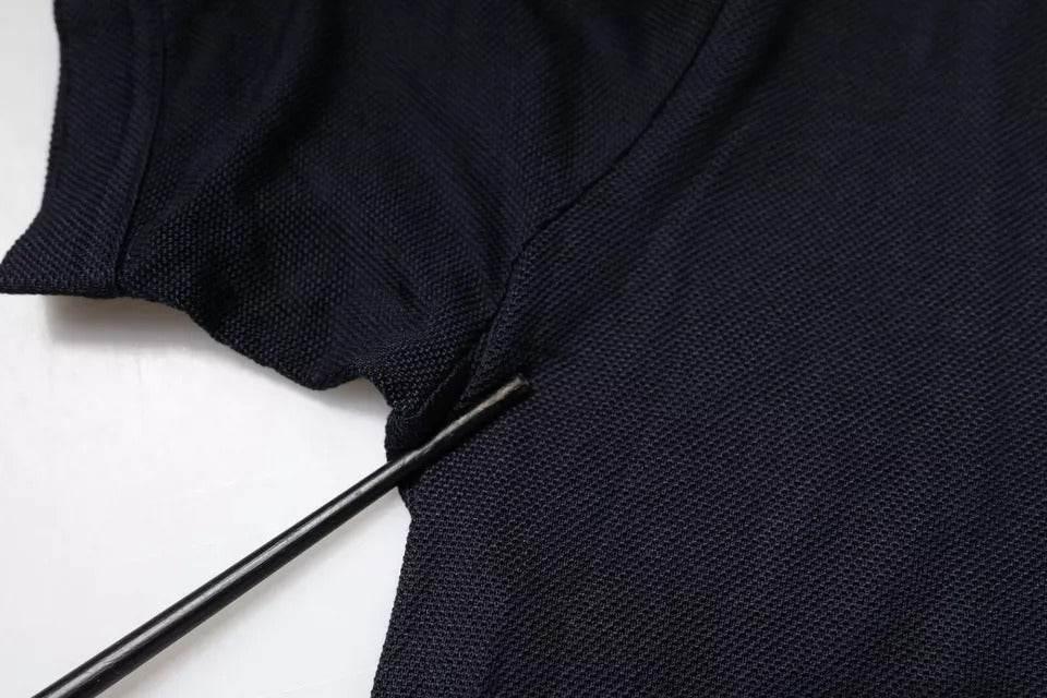 Dolce & Gabbana Blue Silk Collared Short Sleeves Polo T-shirt - Hilstor