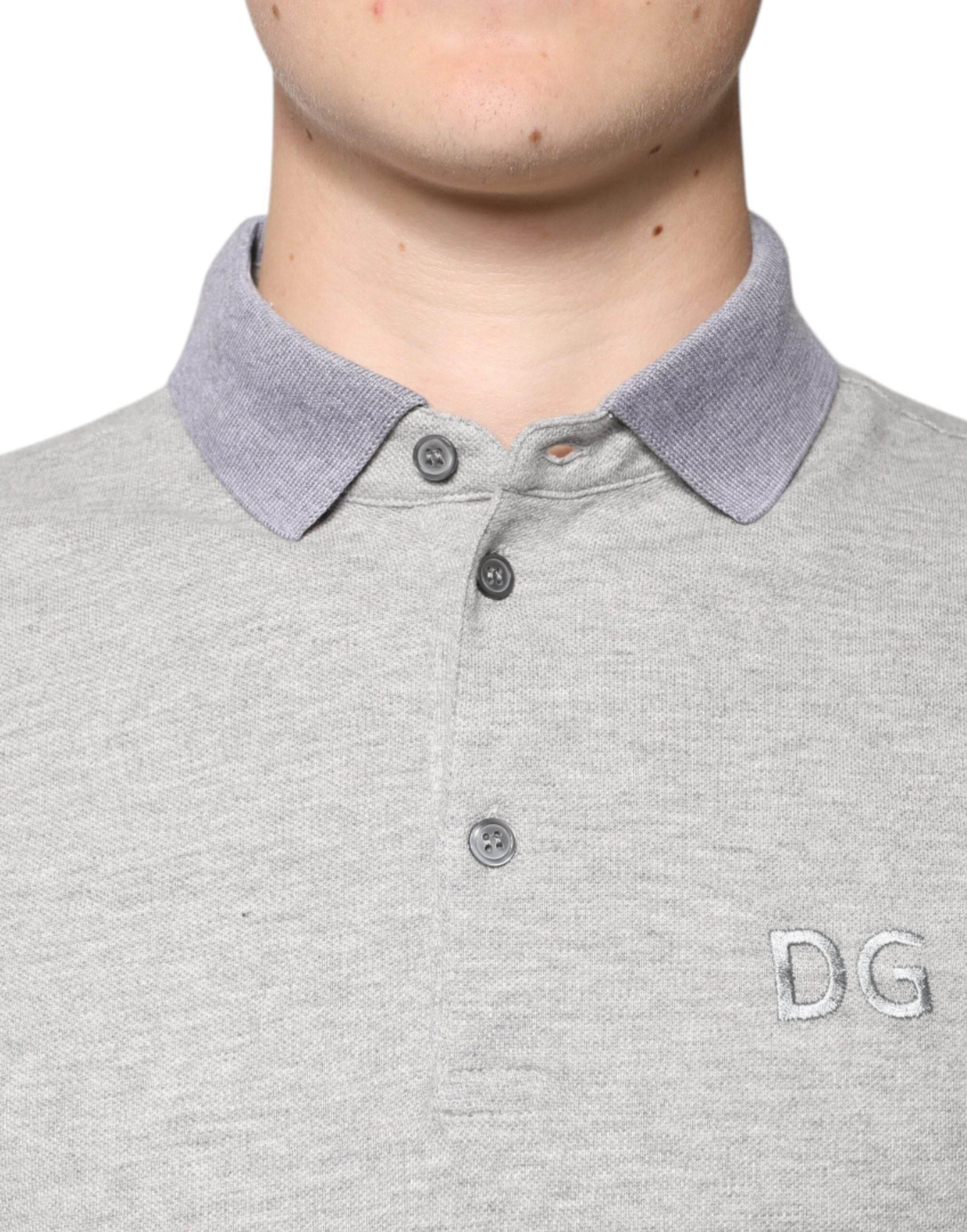 Dolce & Gabbana Gray Collared Short Sleeves Men Polo T-shirt - Hilstor
