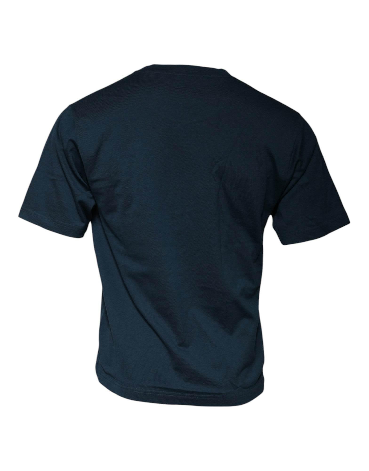 Dolce & Gabbana Blue Logo Crew Neck Short Sleeves T-shirt - Hilstor