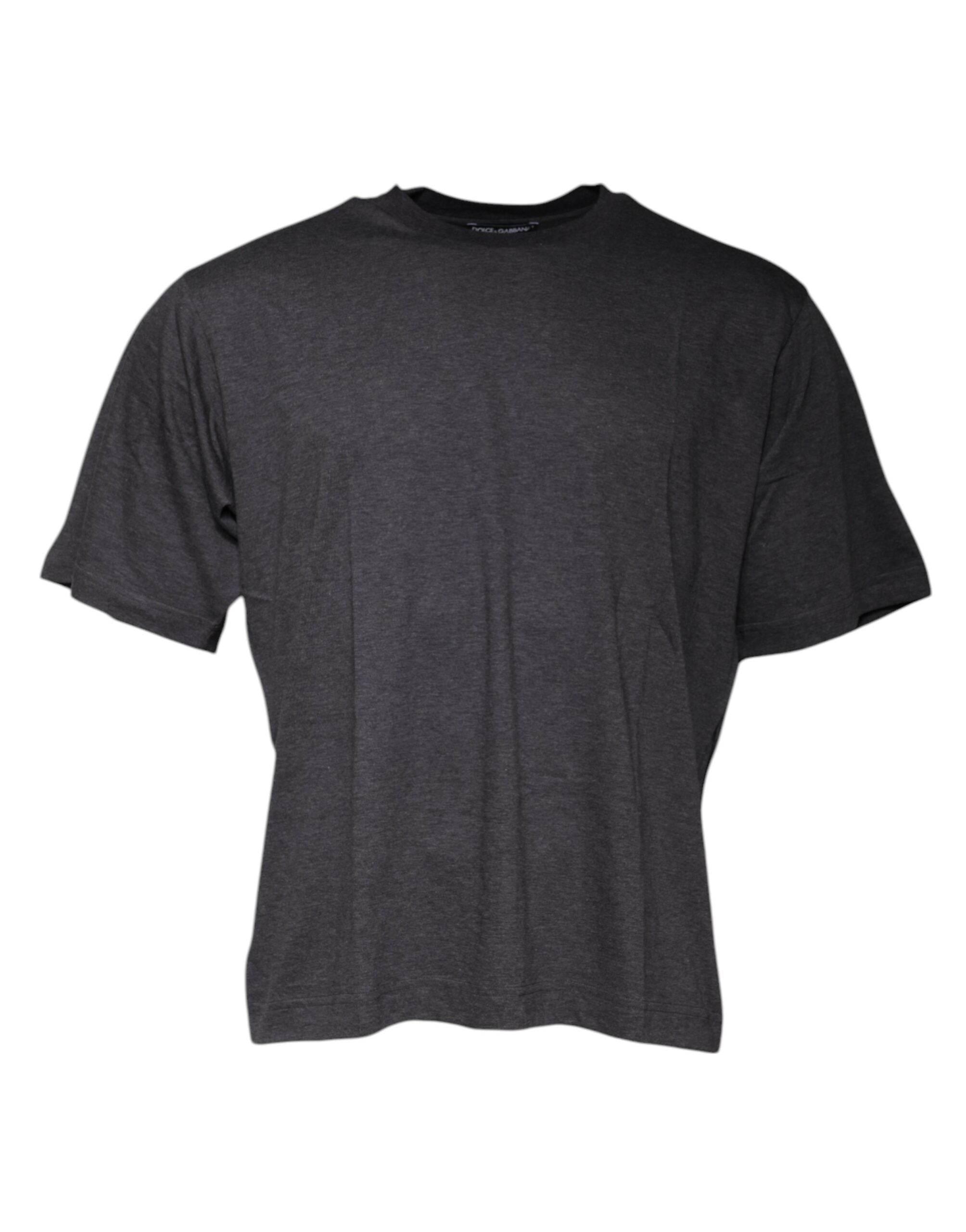 Dolce & Gabbana Dark Gray Crew Neck Short Sleeves T-shirt - Hilstor
