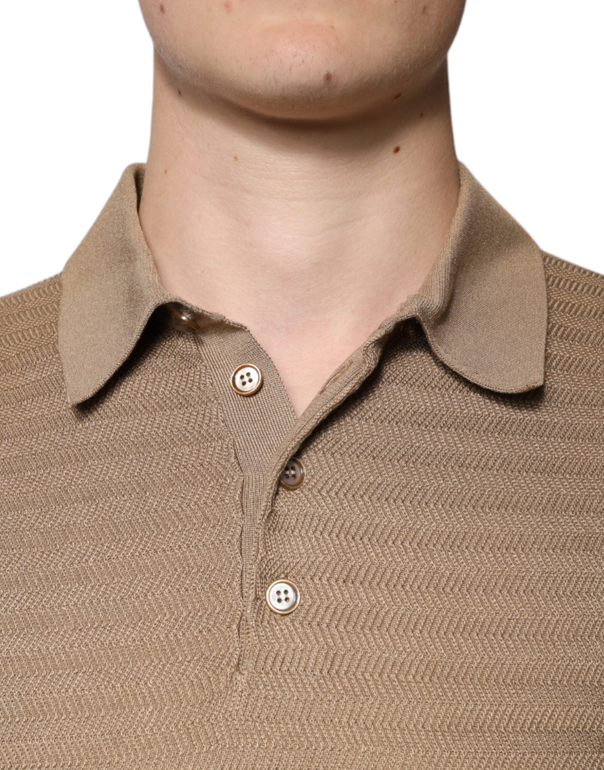 Dolce &amp; Gabbana Brun T-shirt med korte ærmer med krave