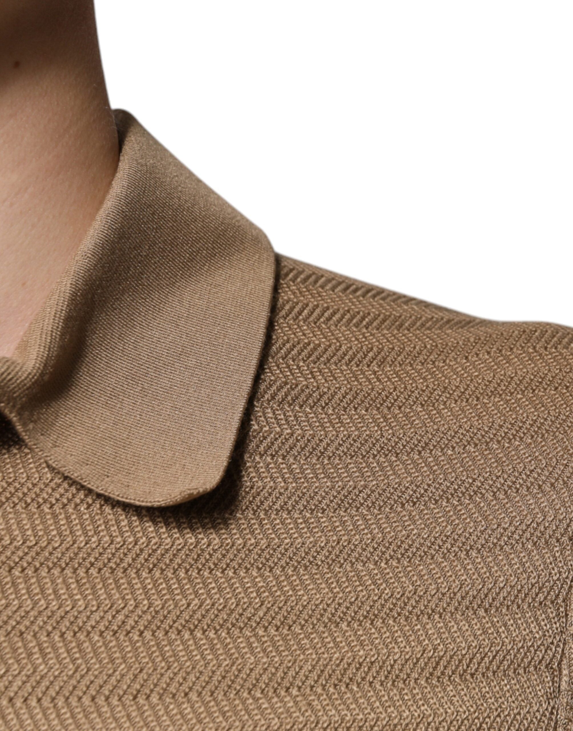 Dolce &amp; Gabbana Brun T-shirt med korte ærmer med krave